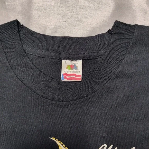 VTG Chinatown Los Angeles 1992 Gold Foil Dragon Men Large Single Thread T-Shirt